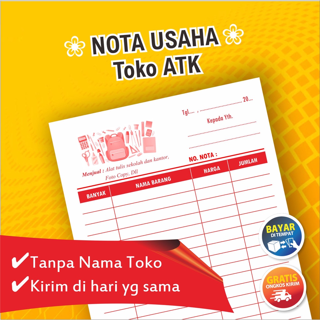 

Nota Kontan ATk alat tulis kantor isi 50 2 Rangkap - siap kirim