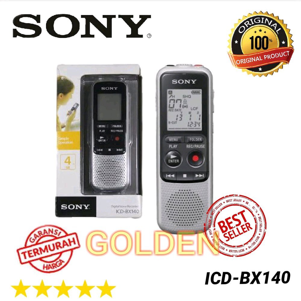 Voice Recorder Sony ICD BX 140 Perekam Suara 4 GB  lop9256