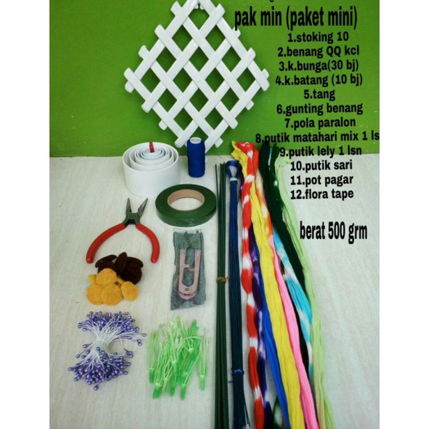 Paket Belajar Bunga Stoking Paket Mini Paket Hemat (PakMin) Paket Belajar Bunga Stoking Dinding