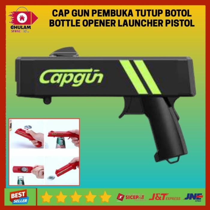 CapGun Pembuka Tutup Botol Stainless Bottle Opener WineLauncher Pistol
