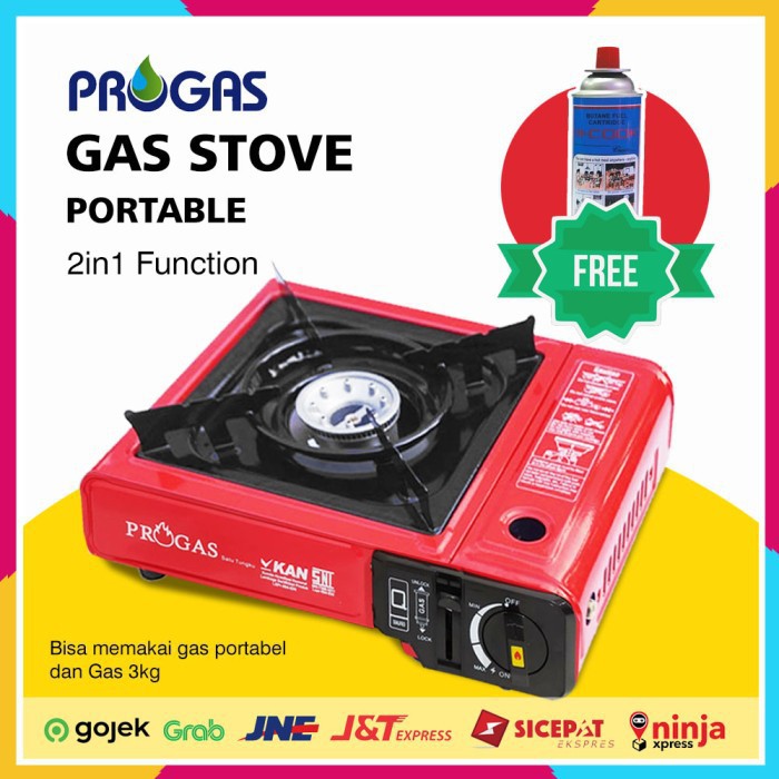 PROGAS Kompor Portable 1 Tungku (2in1) - murah !!!