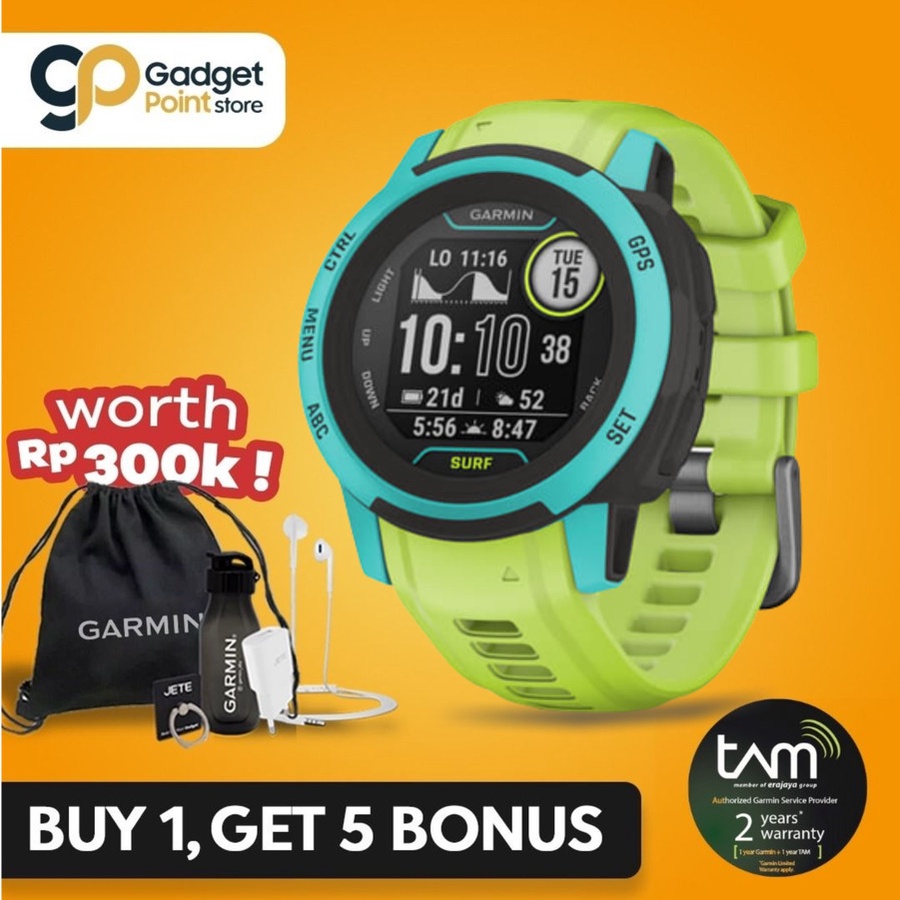 Sport Watch | Smart Watch Garmin Instinct 2S Surf Edition Waikiki SEA 40mm - Garansi Resmi TAM 2 Tahun