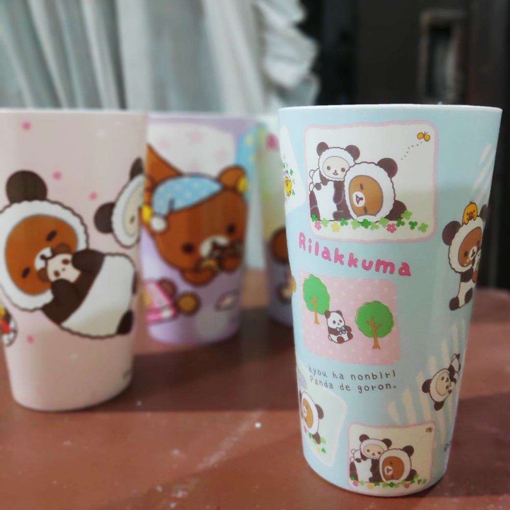 Gelas minum anak plastik lucu imut rilakuma, gelas 500 ml plastic BPA Free, Awet dan tahan lama