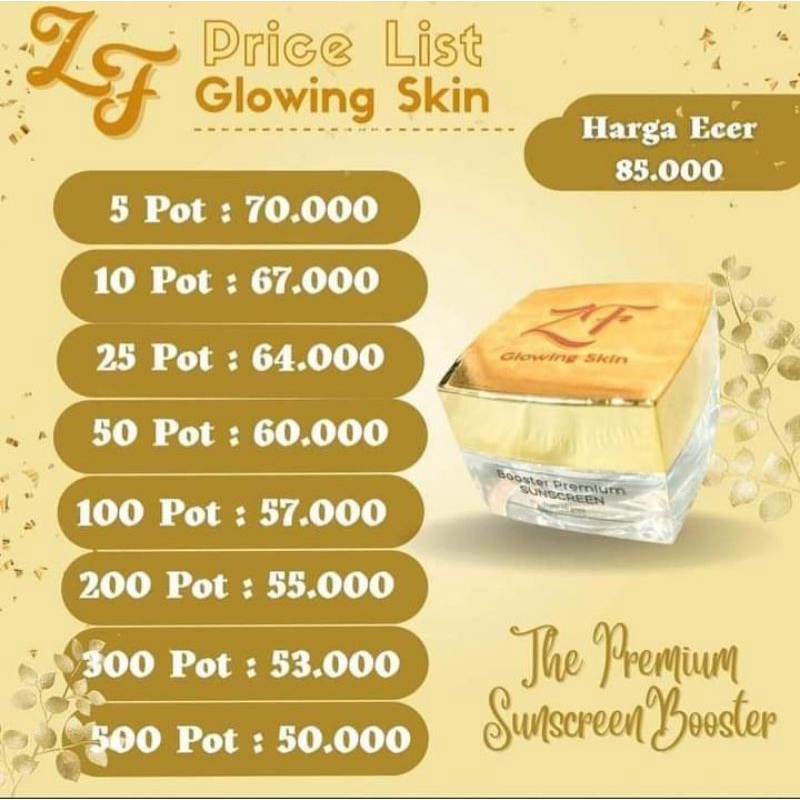 ZF GLOW Sunscreen Booster Premium 100%ORIGINAL