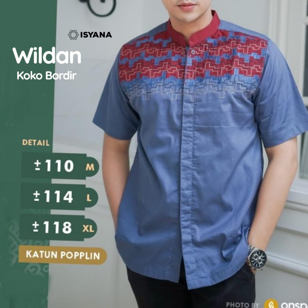 wildan baju kemeja atasan pakaian kemko koko kurta pria dewasa laki laki cowok cowo muslim lengan pe