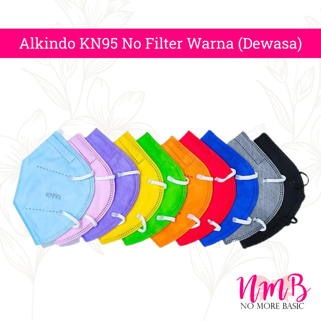 Masker KN95 Alkindo 5ply Non Filter Warna Protective Face Mask Dewasa Anti Virus