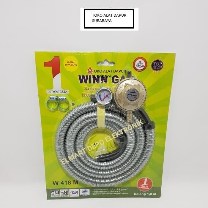 WINN GAS paket selang regulator gas SNI W 418 M - 418M