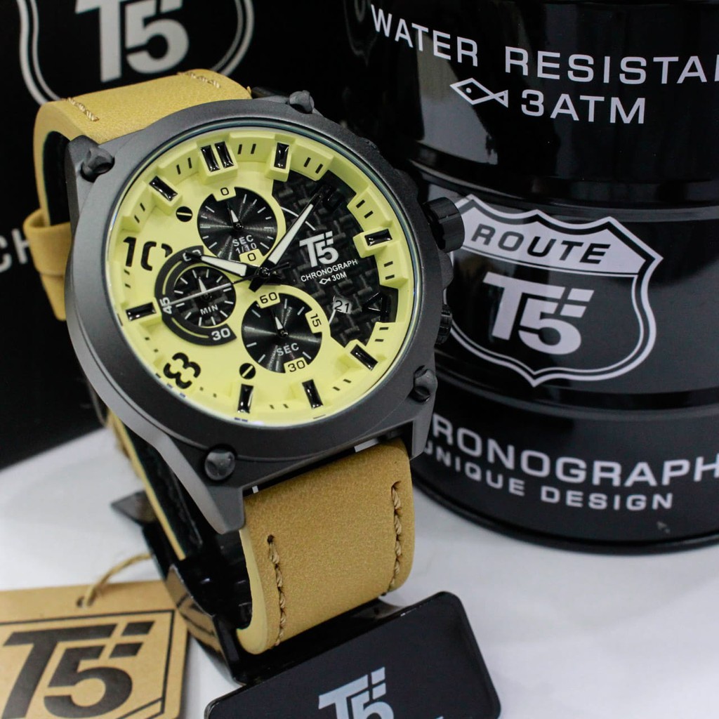 JAM TANGAN PRIA WANITA | RANTAI | KULIT | KARET | MURAH | PRIA T5 H 3479G ORIGINAL STRAP KULIT