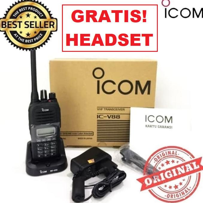 [BISA COD] HT ICOM IC-V88 HANDY TALKY 5.5 W VHF WATERPROOF IP67 MADEIN JAPAN V 88