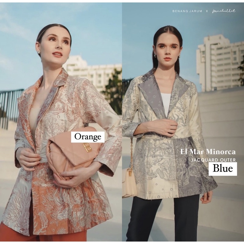 El Mar Minorca JACQUARD OUTER orange blue XS S M L XL XXL Benang jarum x mmehuillet benangjarum butt