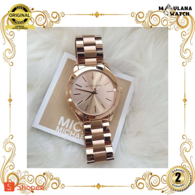 JAM TANGAN PRIA WANITA | RANTAI | KULIT | KARET | MURAH | WANITA ORIGINAL [MICHAEL KORS MK3197] STRA