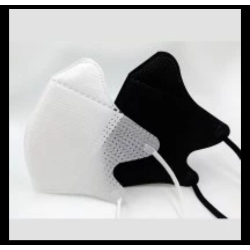 Masker duckbill garis ecer / duckbill putih dan hitam ecer