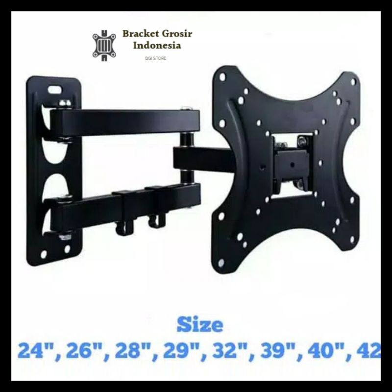 Bracket TV 32&quot;, 40&quot;, 42&quot;,43&quot; Lengan Swivel