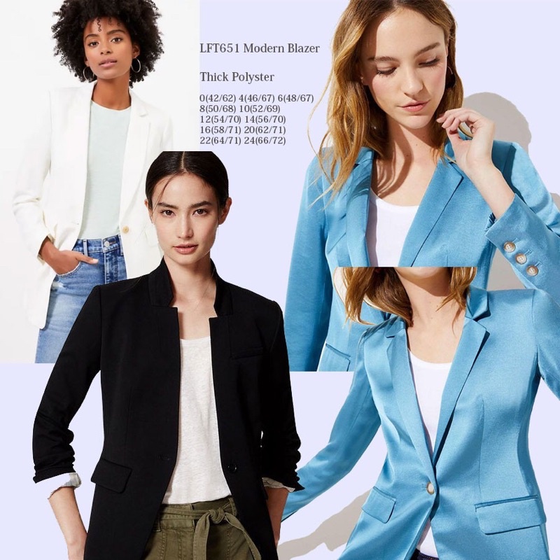 lovemecorner LOFT MODERN BLAZER WANITA BLUE DAN WHITE LIMITED STOCK