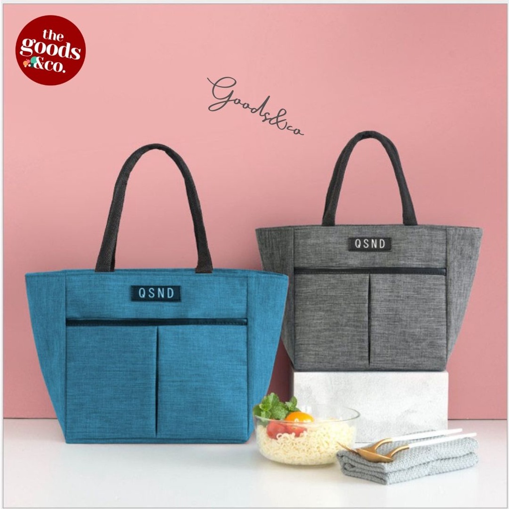 Tas Bekal Makanan Lunch Bag Cooler Besar Korean Style Tahan Panas Bahan Anti Air Premium