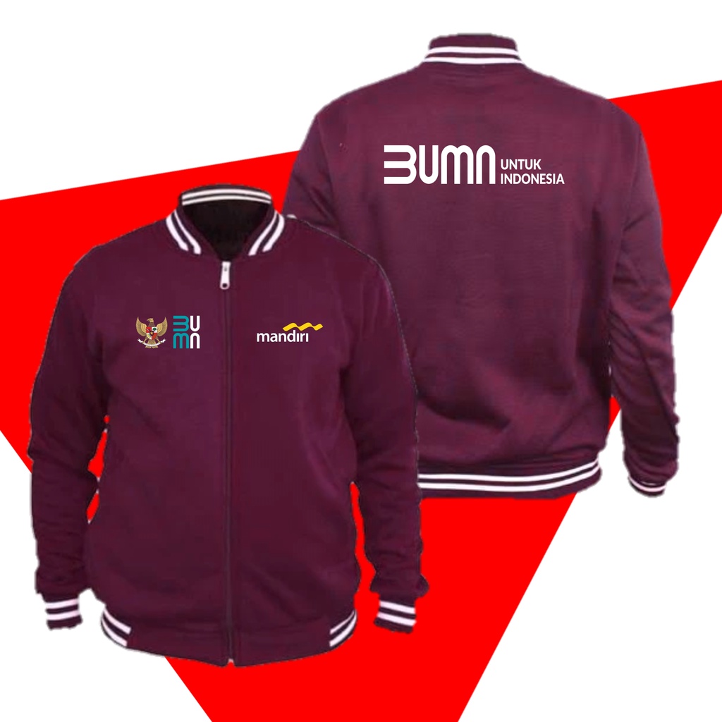 Jaket Versity Logo Mandiri | Maroon