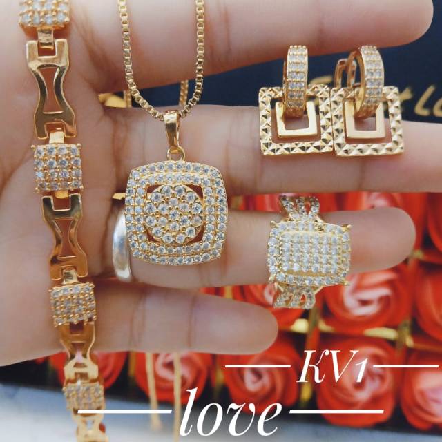 Xuping set perhiasan lapis emas 24k 2441