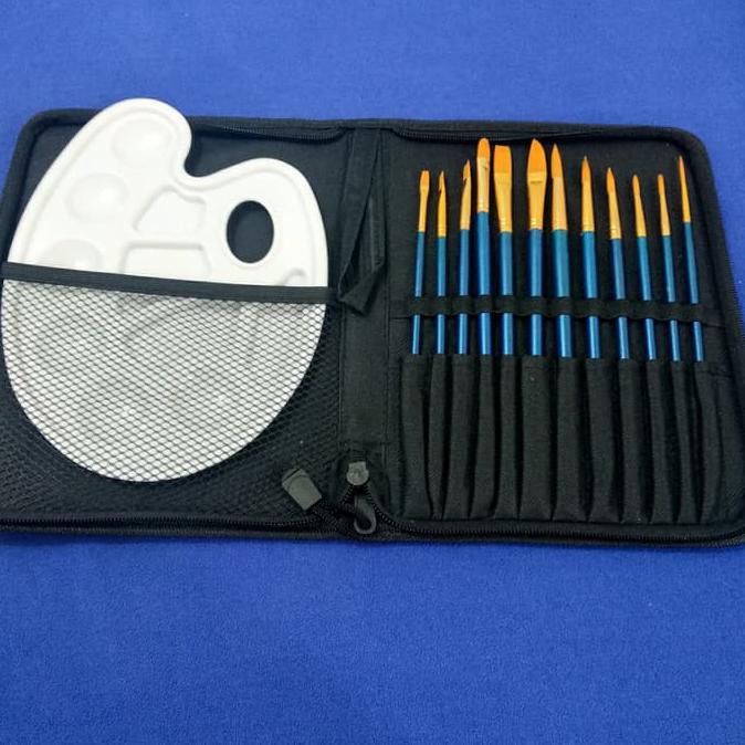 

Best Seller! Brush Set Palette Round Flat Kuas Lukis Gunpla Paint Model Kit Gundam Terpercaya