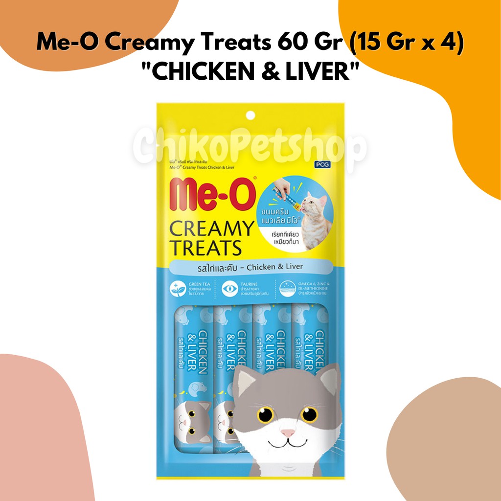 Snack kucing ME-O Creamy treats 15gr isi 4 pcs | MEO Creamy 15 gr