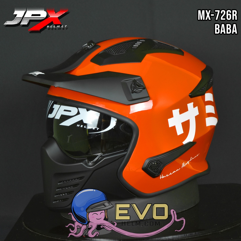 HELM JPX MX 726R BABA MX726R ORIGINAL JPX HELMET - JPX CAKIL MODULAR MX726 R MOTIF TERBARU