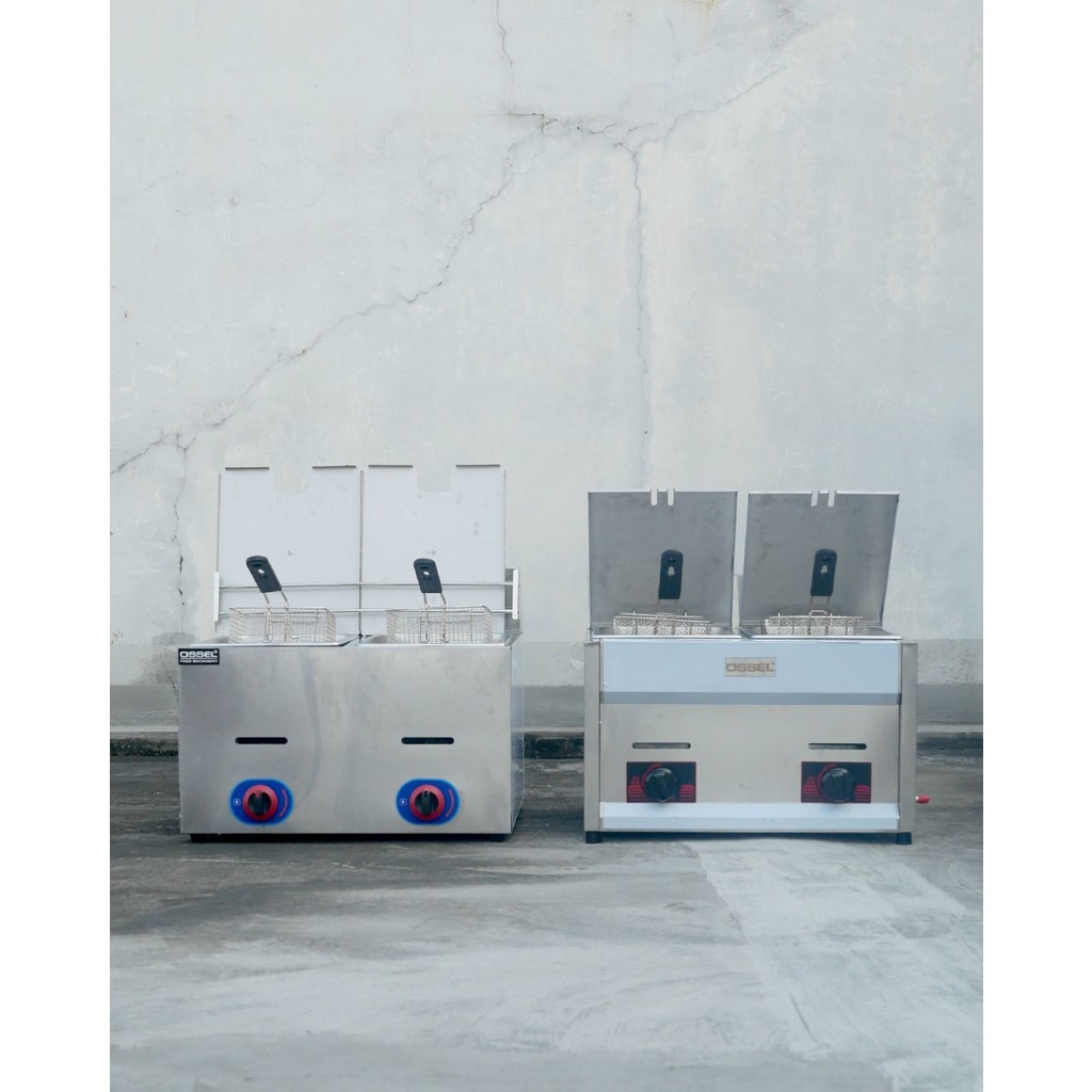 TERMURAH BEST QUALITYT Gas Fryer OSSEL 2 Tangki Penggorengan Kentang Gas Deep Fryer