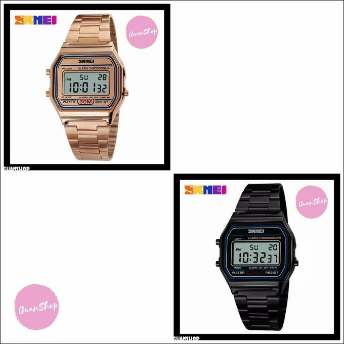 Jam Tangan Wanita / Casio / Skmei 1123 / Original / Digital - Perak