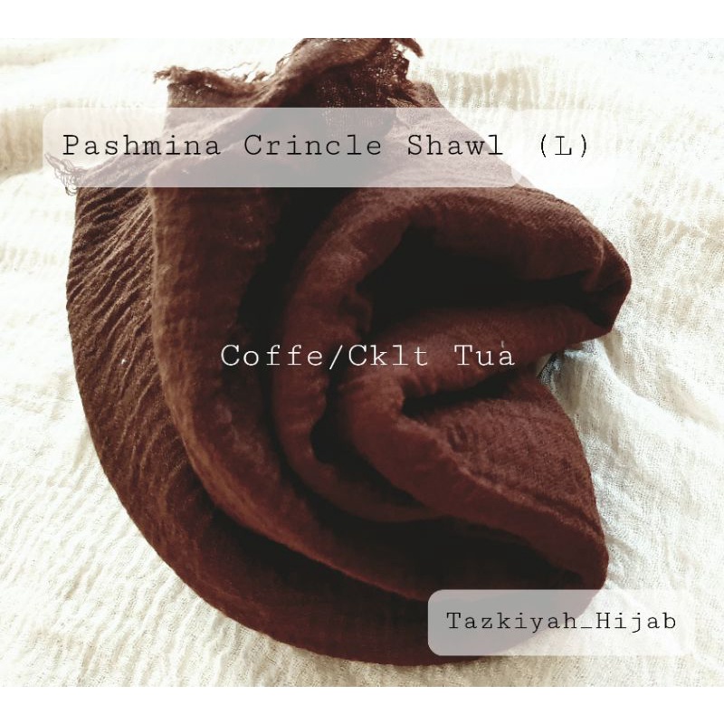 Pashmina Crinkle Shawl-Coffe**(L)