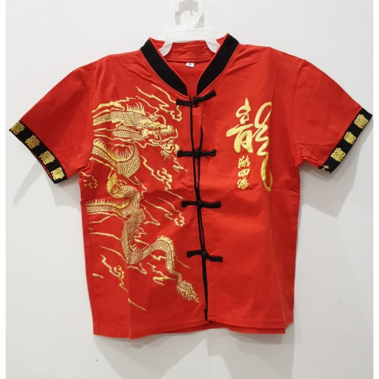 Setelan Cheongsam anak laki-laki motif