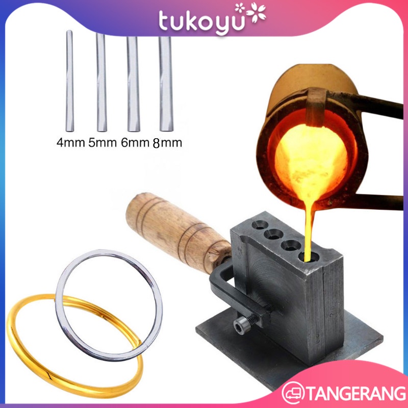 Jewelry Ingot Mould/Gold Silver Casting Melting Graphite Ingot Mold Reversible/Cetakan Ingot Perhias