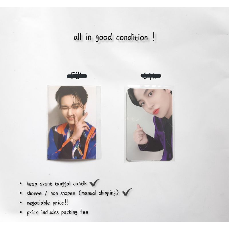 photocard pc ateez wooyoung & jongho (makestar, k-wave)