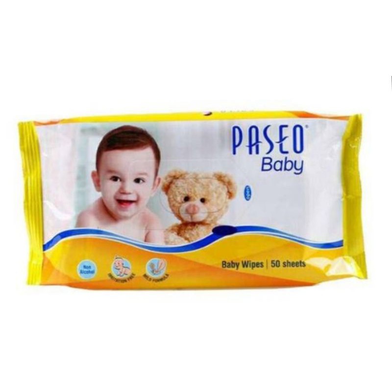 Paseo baby wipes tisu basah 50 lembar