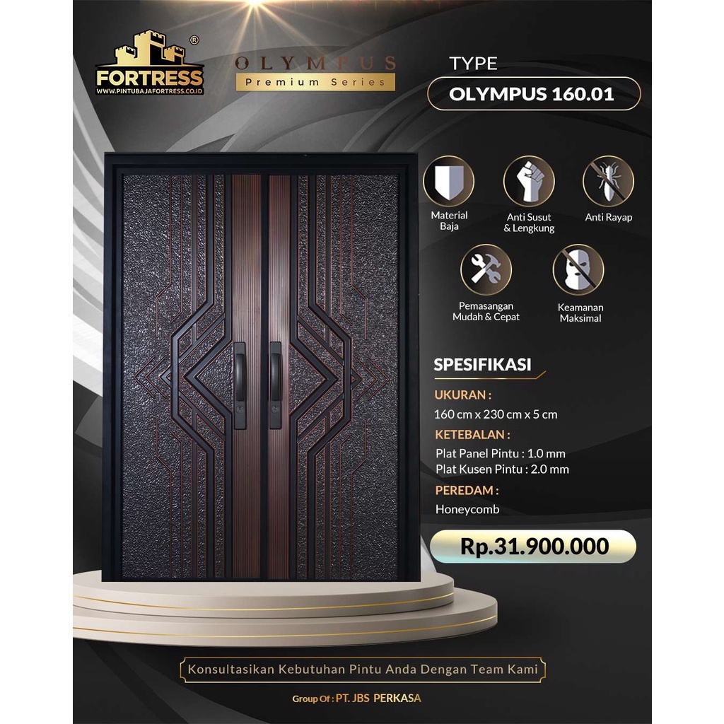 Pintu Baja FORTRESS Tipe Olympus 160.01 - Aluminium cast