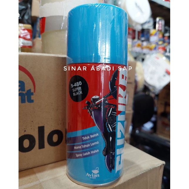 Suzuka Spray S480 Super Black / Cat Semprot / Spray / Pylox