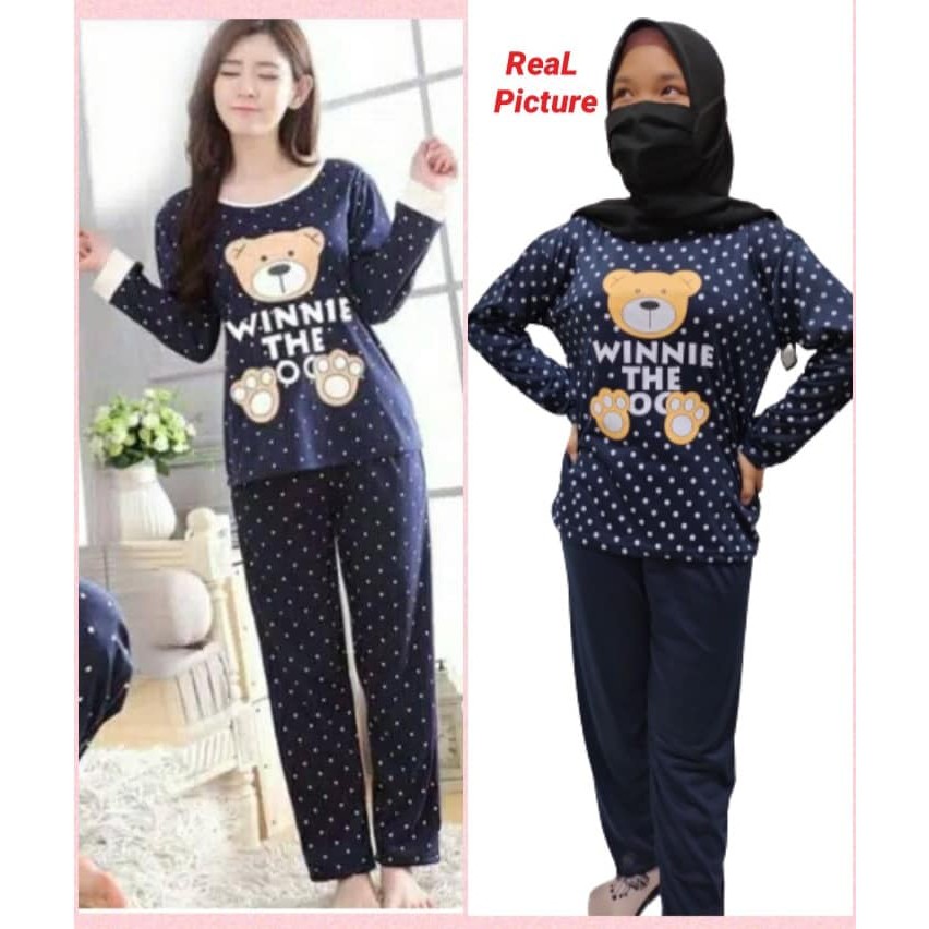 PIYAMA PEREMPUAN PP / BAJU TIDUR PANJANG PANJANG BAHAN KATUN KAOS / BABYDOLS WANITA /BAJU TIDUR CEWE-8