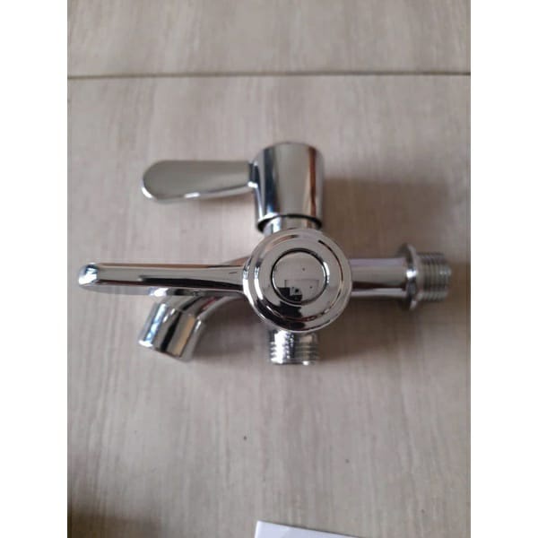 Kran Cabang Shower New Keran Double Stainless Chrome Kamar Mandi Krom