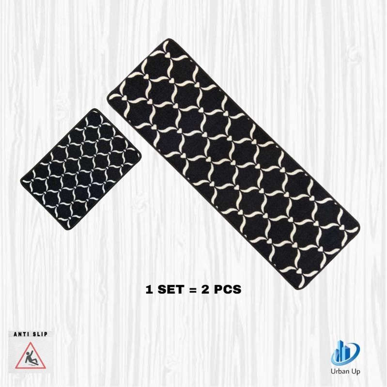 Keset Dapur / Keset Kamar Mandi Anti Slip Premium 2 Pcs Uk. 40 x 60 Dan 40 x 150