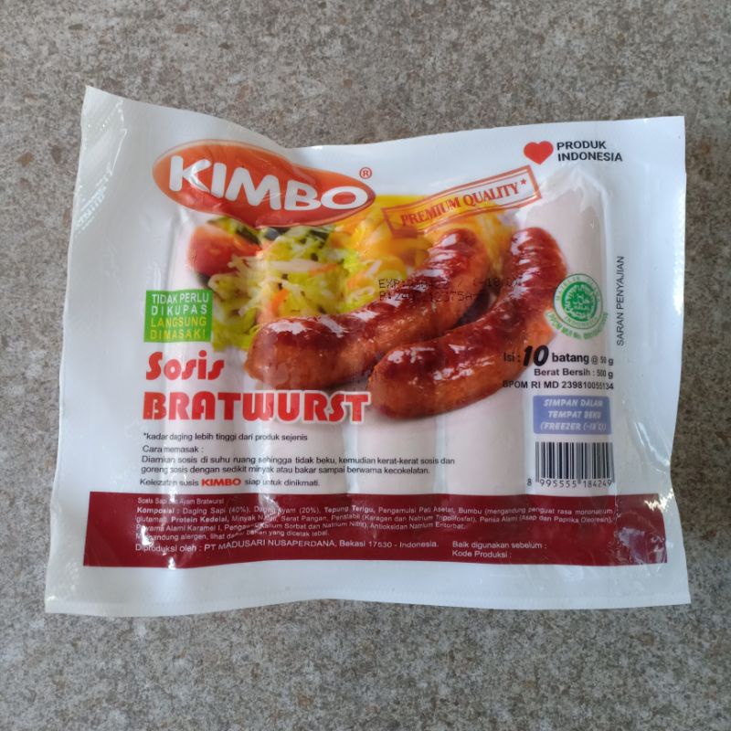 

Kimbo Sosis Bratwurst (Sobar Mini Ori) isi 10 pc 500 gram bh
