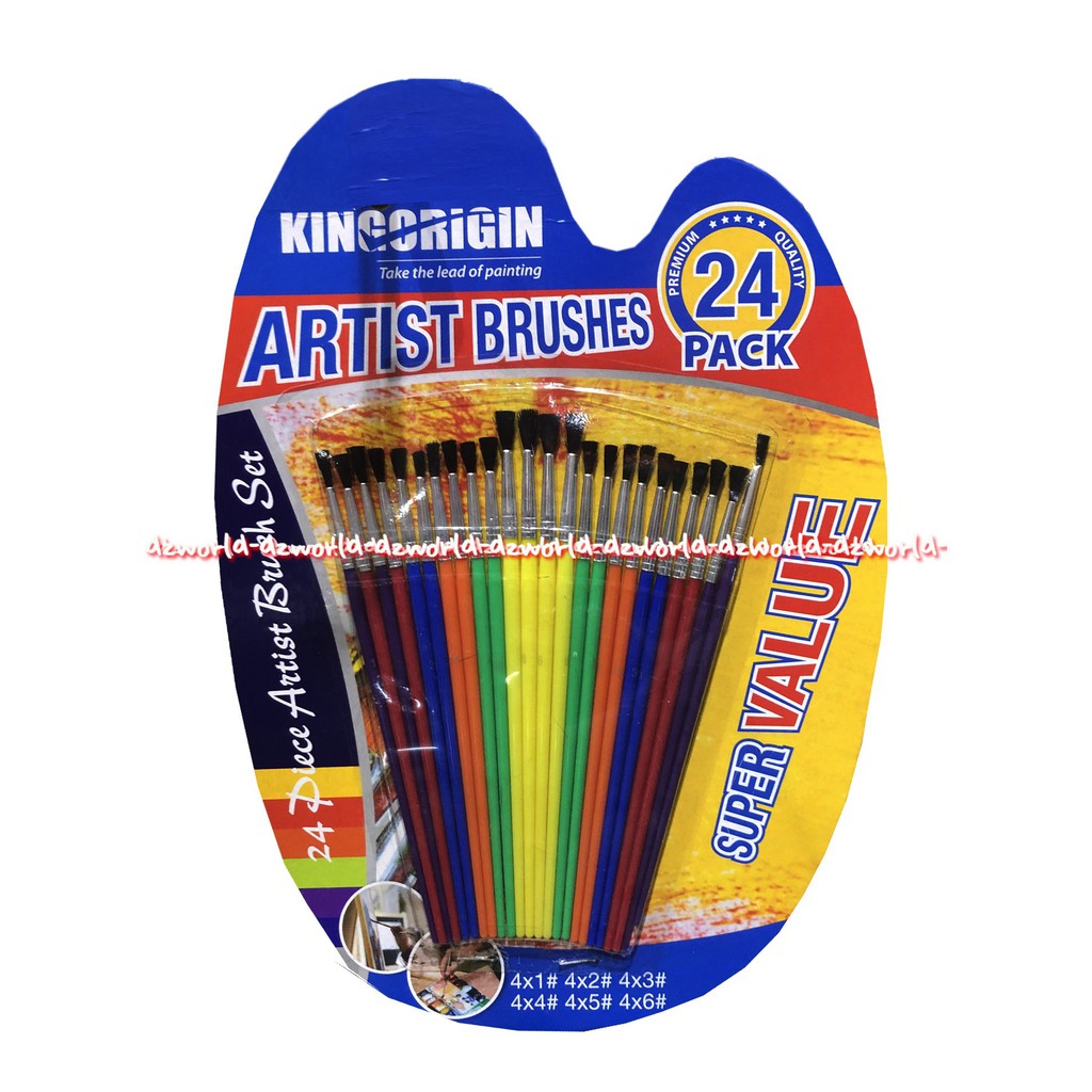 Kingorigin Artist Brushes 24Pcs Kuas Cat Lukis 1Set