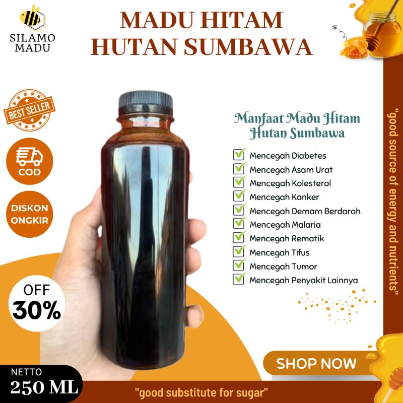 

MADU HITAM HUTAN SUMBAWA 250 ML | MADU ASLI BERKHASIAT | MADU HERBAL MULTIFLORA KUALITAS TERBAIK