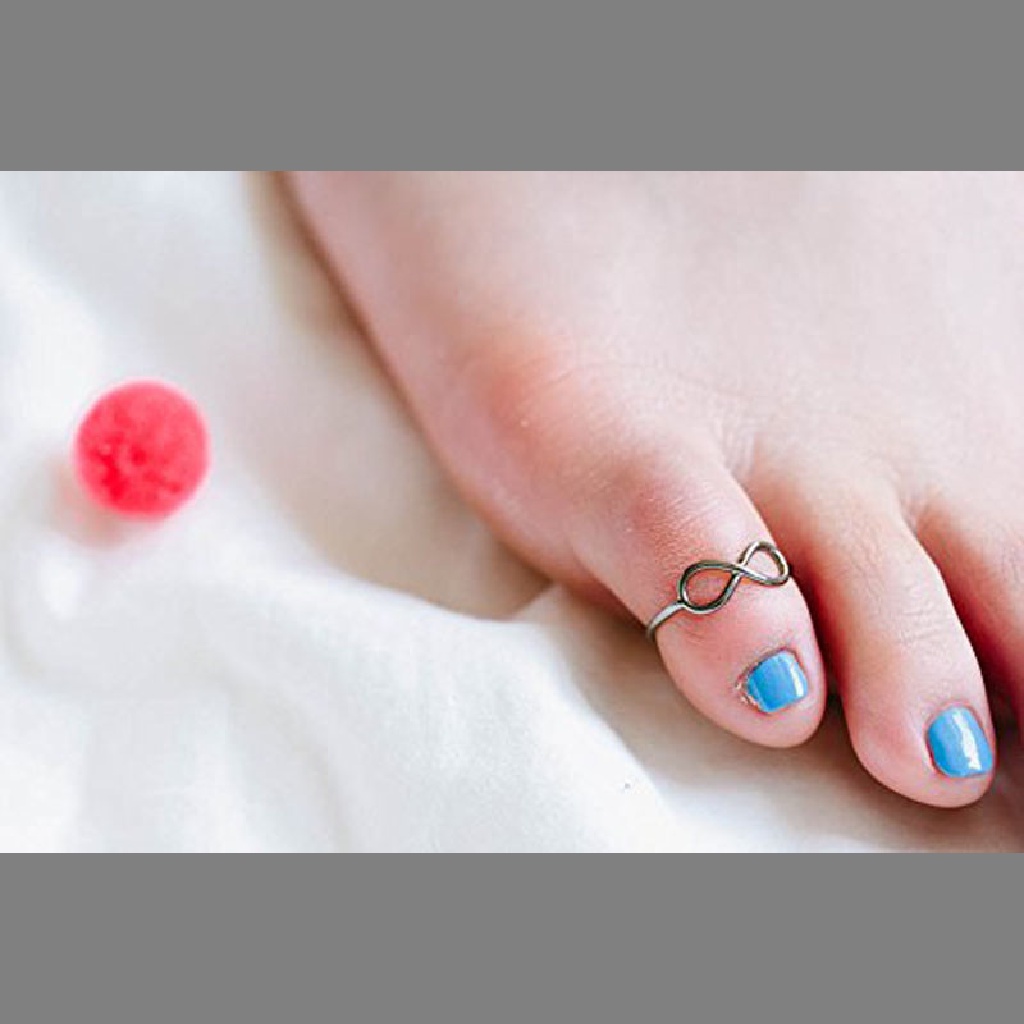 (AdornmentNo1) Cincin Jari Kaki Adjustable Desain Infinity Gaya Retro Untuk Wanita