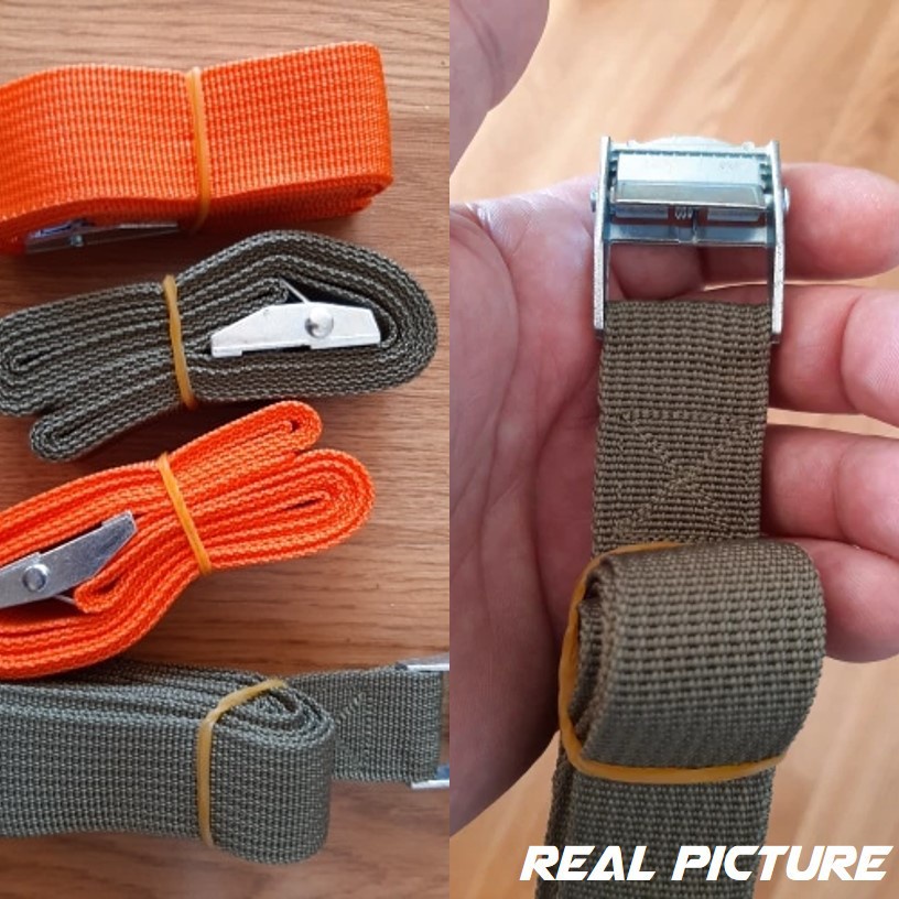 YGRETTE -Tali Strap Pengikat Barang Tie Down Cargo Belt Rope 2 Meter x 2.5 cm Motor mobil sepeda