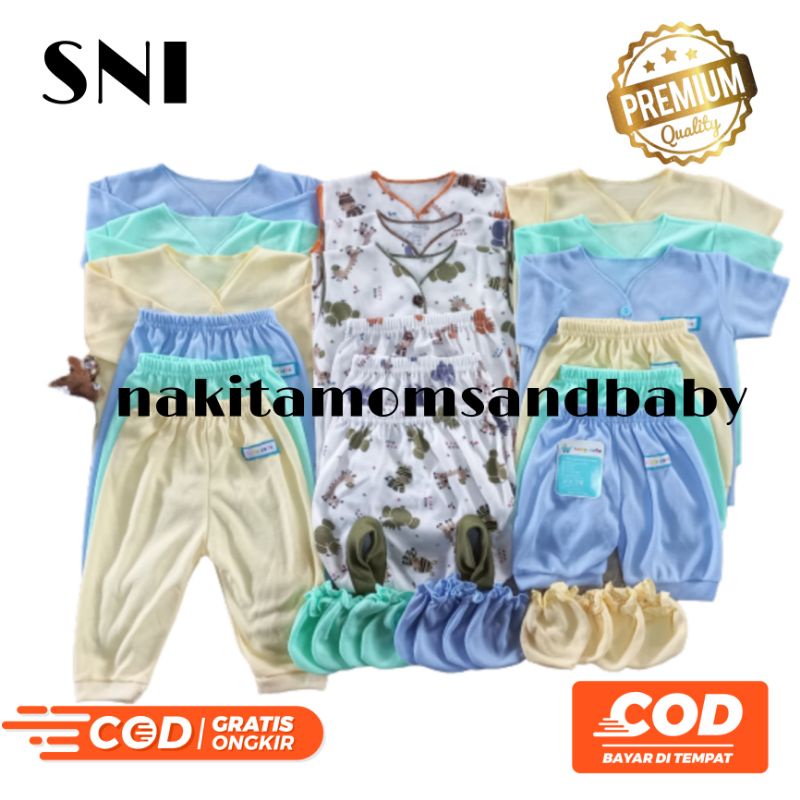 21pc Paket Platinum perlengkapan pakaian baju bayi celana kado sarung tangan baru lahir newborn SNI  Promo 8.8