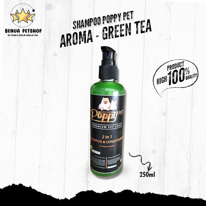 Shampoo Kucing &amp; Anjing POPPY PET 250ML wangi Premium Care 2 in 1