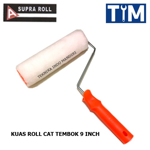 Kuas Roll Supra 9 inch / Kuas Gulung / Kuas Roll Besar Plus Gagang - PUTIH