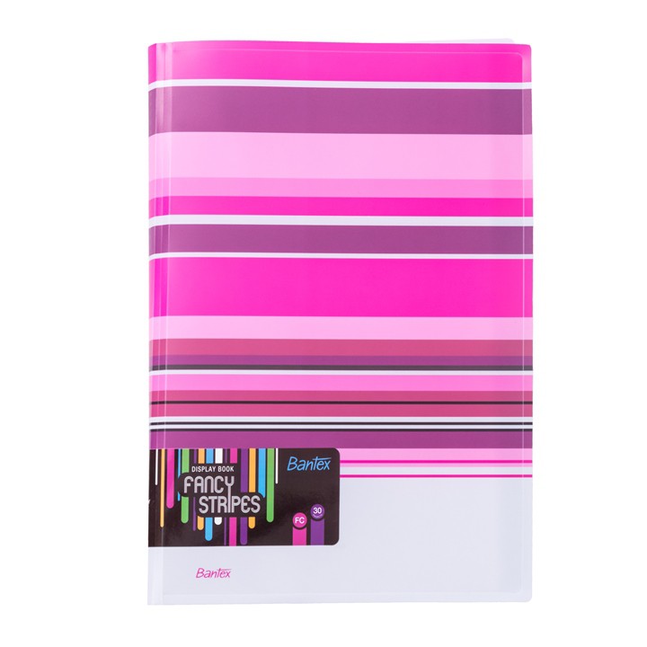 

[Zada] Bantex Fancy Stripe Display Book (30 Pocket) Folio Pink 3197 19