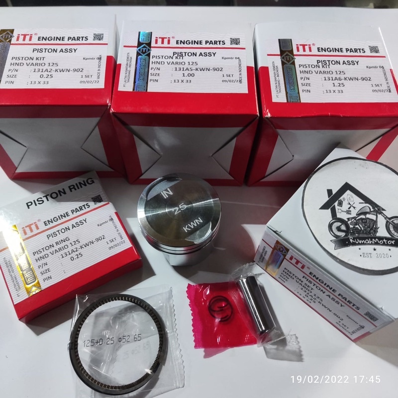 Piston Kit Seher Honda Vario 125 Vario125 KUALITAS SUPER Oversize 25, 100, 125
