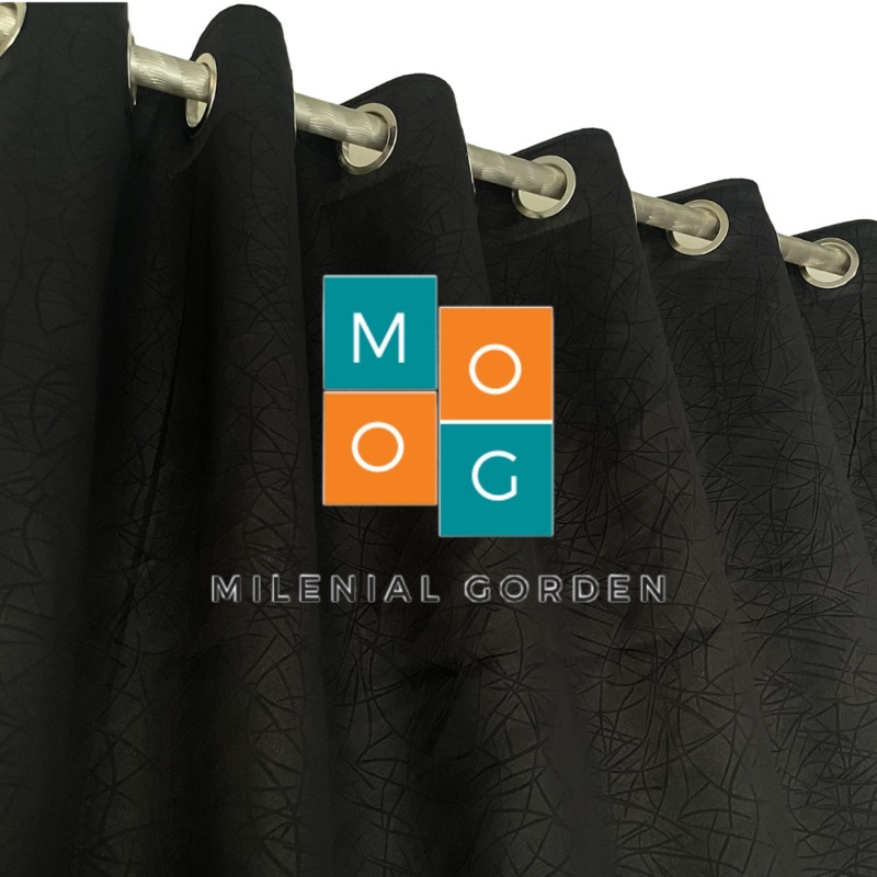 Gorden Minimalis Blackout Polos Hitam Custome Ukuran