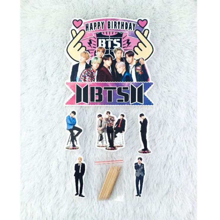 topper cake/ topper kue/ hiasan kue STYOROFOAM BTS