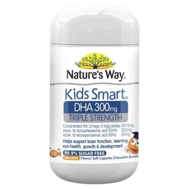 Nature’s Way Kids Smart DHA 300mg Triple Strength Orange 50 kapsul