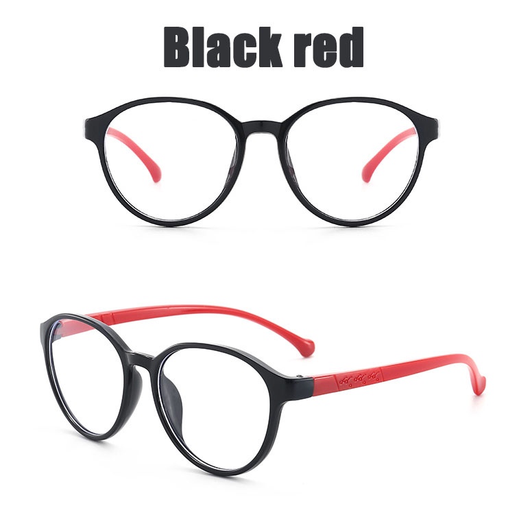 COD Kacamata Anak Anti Radiasi Kacamata anak Pelindung Anti Cahaya Biru Yang Fleksibel S-Anak-Black red